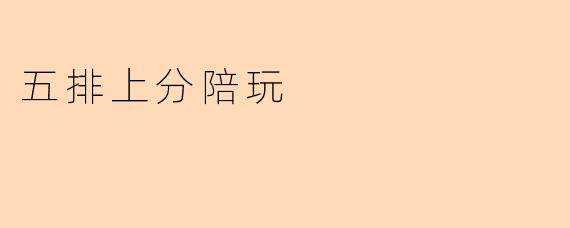 五排上分陪玩