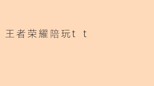 王者荣耀陪玩tt