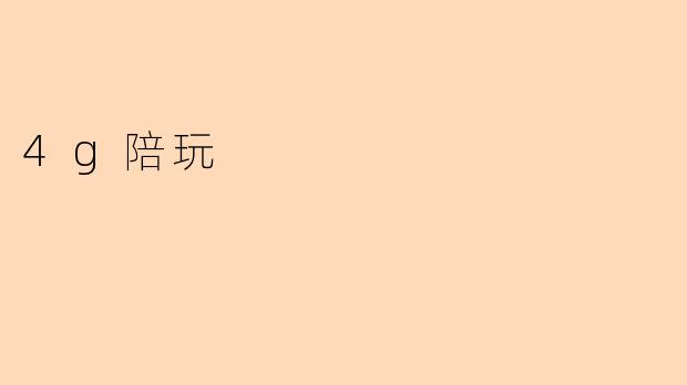 4g陪玩