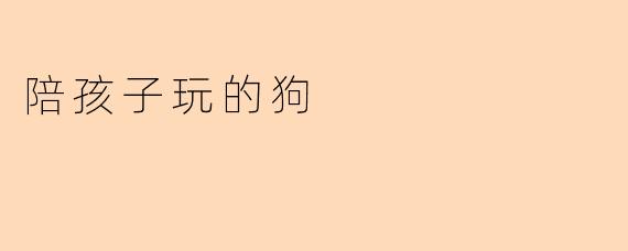 为什么狗狗是陪伴孩子玩耍的理想伙伴？