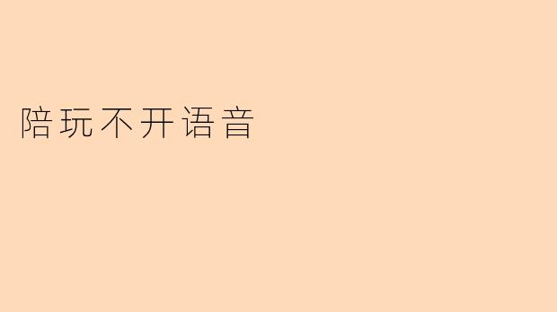 陪玩不开语音