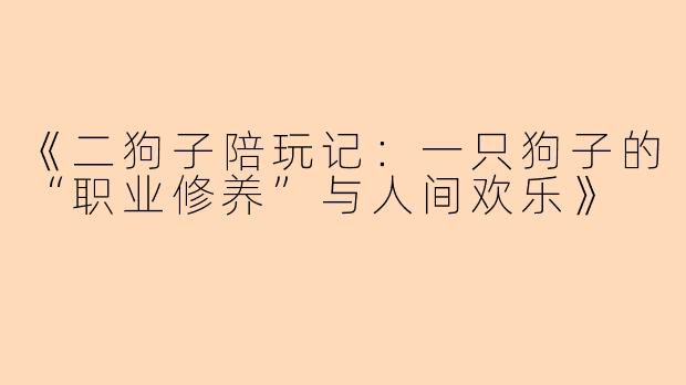《二狗子陪玩记：一只狗子的“职业修养”与人间欢乐》