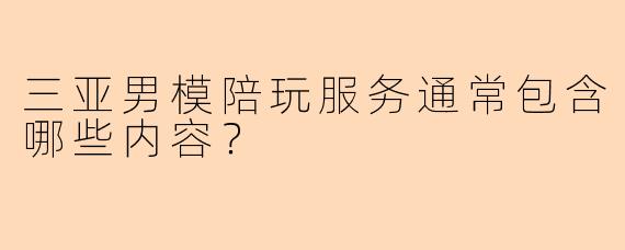 三亚男模陪玩服务通常包含哪些内容?