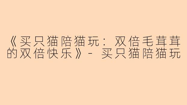 《买只猫陪猫玩：双倍毛茸茸的双倍快乐》-买只猫陪猫玩