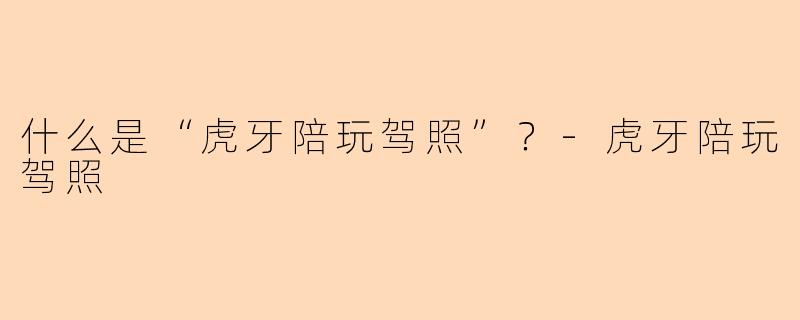 什么是“虎牙陪玩驾照”？-虎牙陪玩驾照