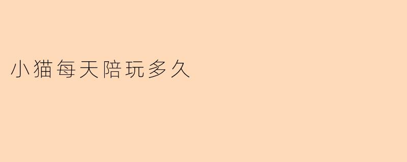 小猫每天陪玩多久