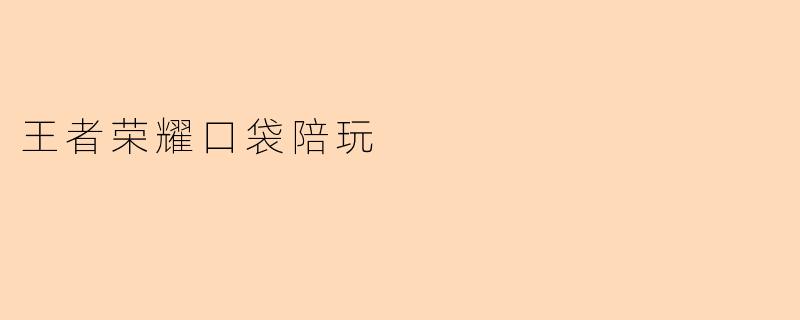 王者荣耀口袋陪玩