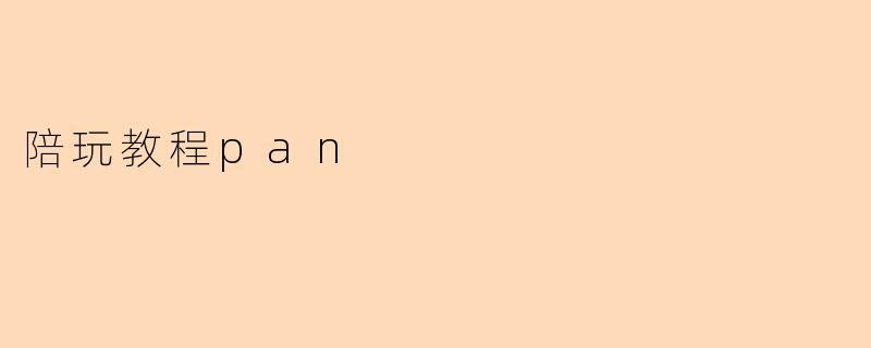 陪玩教程pan