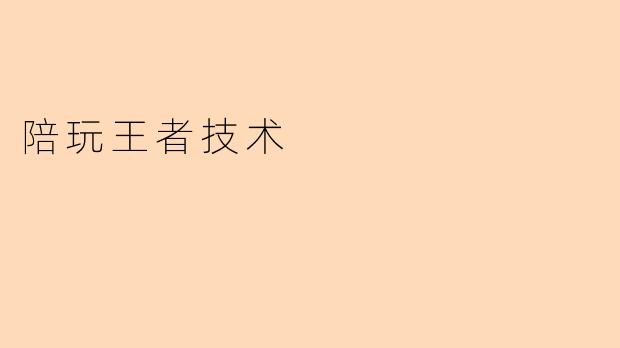 陪玩王者技术