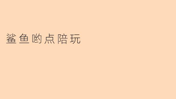 什么是“鲨鱼哟点陪玩”？
