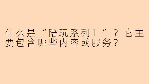 什么是“陪玩系列1”？它主要包含哪些内容或服务？