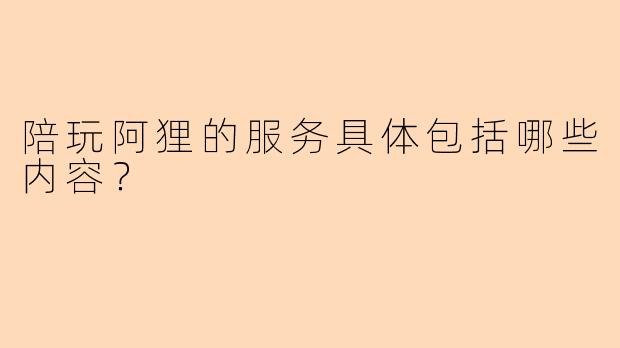 陪玩阿狸的服务具体包括哪些内容？