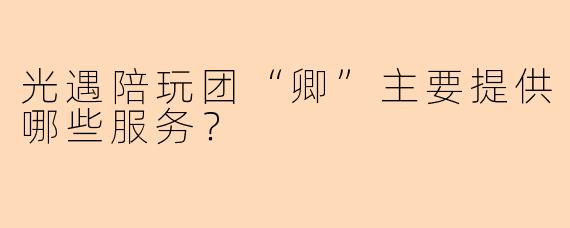 光遇陪玩团“卿”主要提供哪些服务？