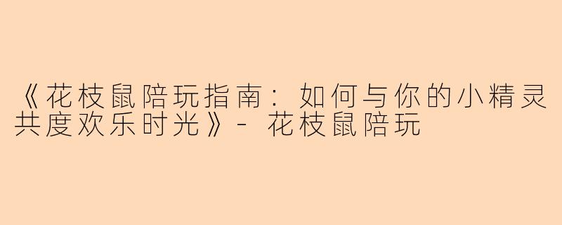 《花枝鼠陪玩指南：如何与你的小精灵共度欢乐时光》-花枝鼠陪玩