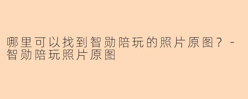 哪里可以找到智勋陪玩的照片原图?