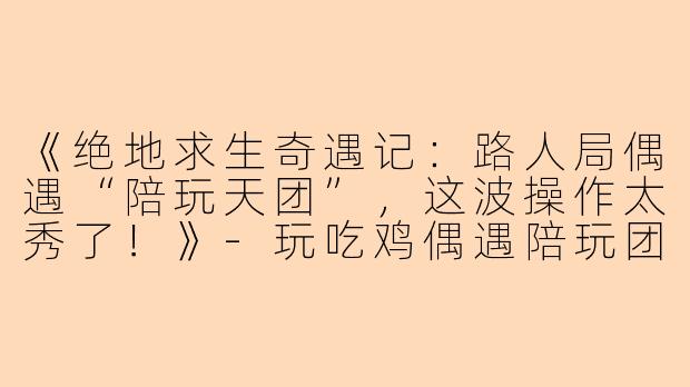 《绝地求生奇遇记：路人局偶遇“陪玩天团”，这波操作太秀了！》-玩吃鸡偶遇陪玩团