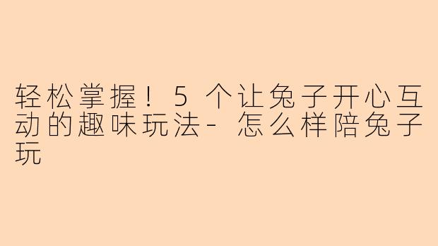 轻松掌握！5个让兔子开心互动的趣味玩法-怎么样陪兔子玩