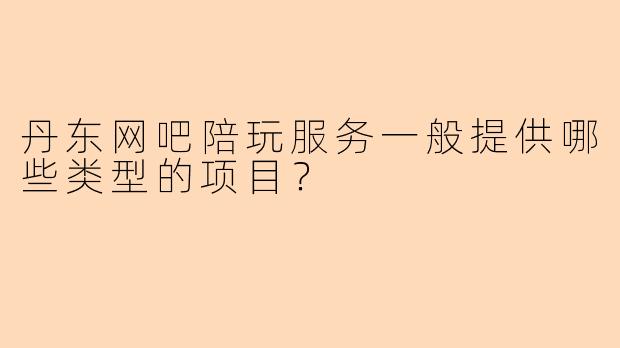 丹东网吧陪玩服务一般提供哪些类型的项目？