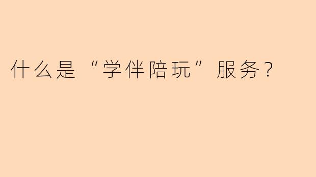 什么是“学伴陪玩”服务？