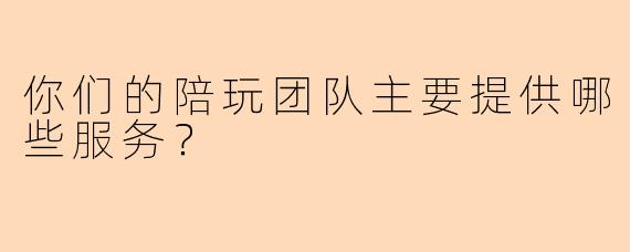 你们的陪玩团队主要提供哪些服务？