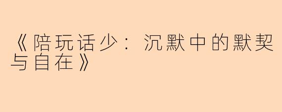 《陪玩话少：沉默中的默契与自在》