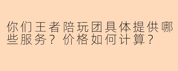你们王者陪玩团具体提供哪些服务？价格如何计算？