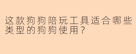 这款狗狗陪玩工具适合哪些类型的狗狗使用？