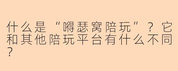 什么是“嘚瑟窝陪玩”？它和其他陪玩平台有什么不同？