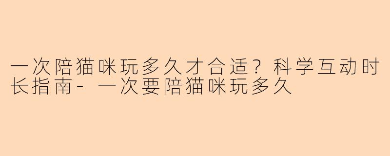 一次陪猫咪玩多久才合适？科学互动时长指南-一次要陪猫咪玩多久