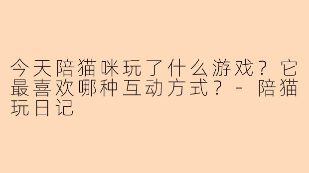 今天陪猫咪玩了什么游戏？它最喜欢哪种互动方式？-陪猫玩日记