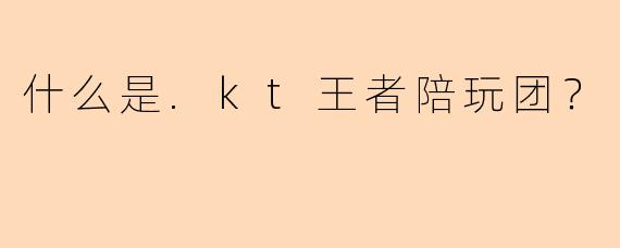 什么是.kt王者陪玩团？