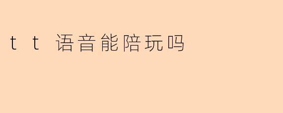 .tt语音能陪玩吗？