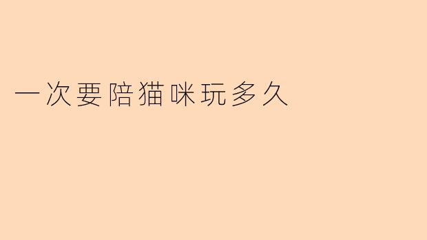 一次要陪猫咪玩多久