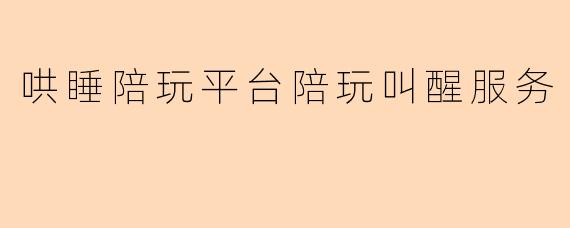 哄睡陪玩平台陪玩叫醒服务