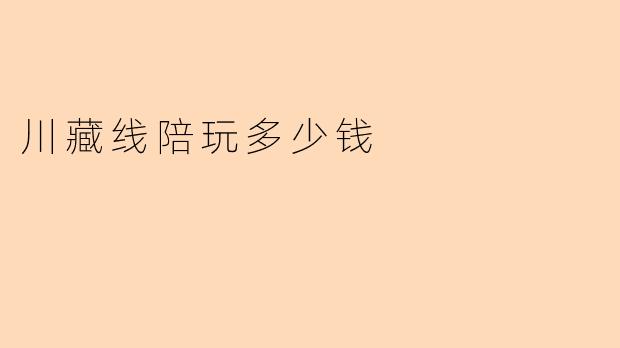 川藏线陪玩多少钱