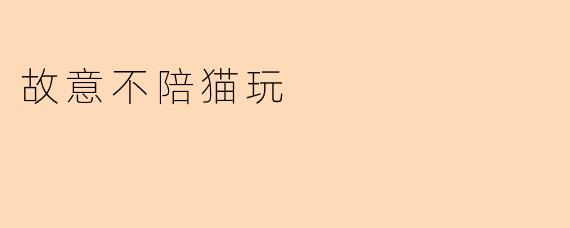 故意不陪猫玩