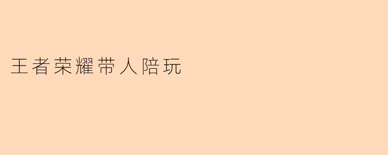王者荣耀带人陪玩