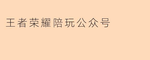 王者荣耀陪玩公众号