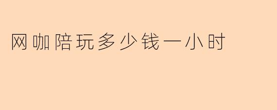 网咖陪玩多少钱一小时