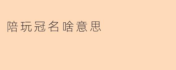陪玩冠名啥意思