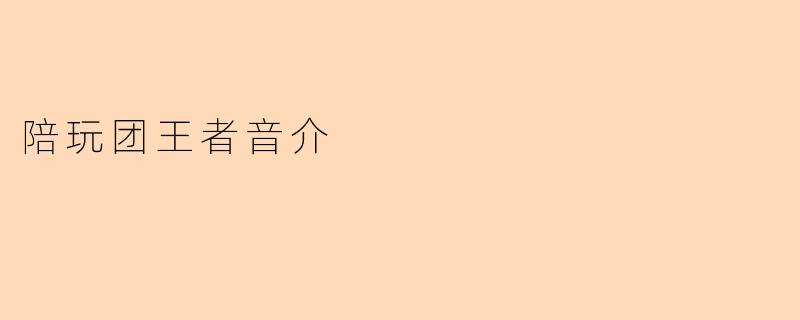陪玩团王者音介