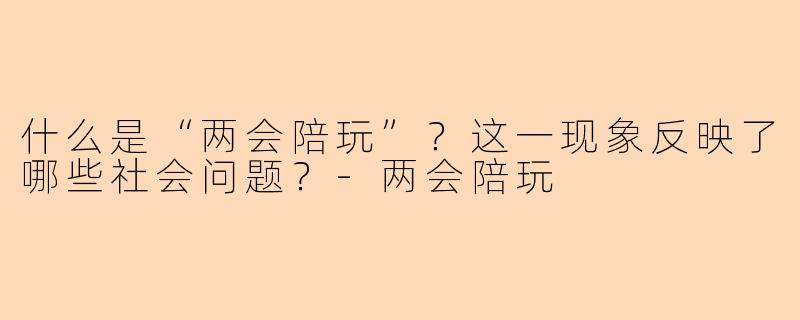 什么是“两会陪玩”？这一现象反映了哪些社会问题？-两会陪玩