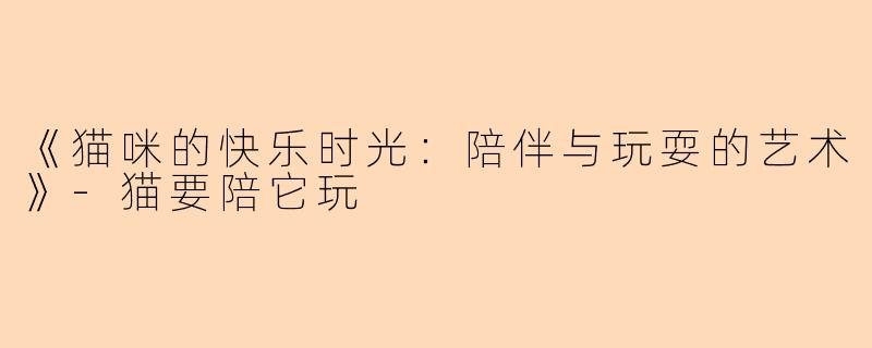 《猫咪的快乐时光：陪伴与玩耍的艺术》-猫要陪它玩