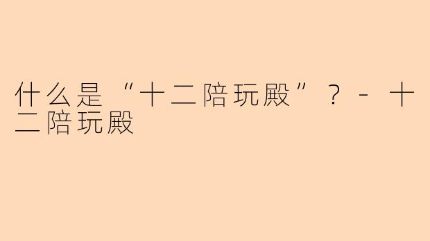 什么是“十二陪玩殿”？-十二陪玩殿