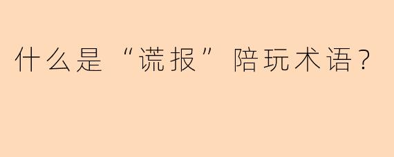 什么是“谎报”陪玩术语？