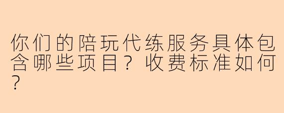 你们的陪玩代练服务具体包含哪些项目？收费标准如何？