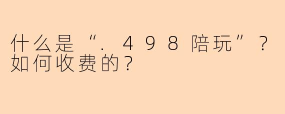 什么是“.498陪玩”？如何收费的？