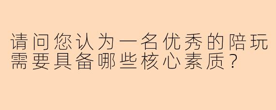 请问您认为一名优秀的陪玩需要具备哪些核心素质？