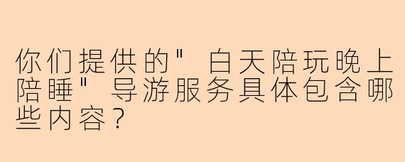 你们提供的"白天陪玩晚上陪睡"导游服务具体包含哪些内容？
