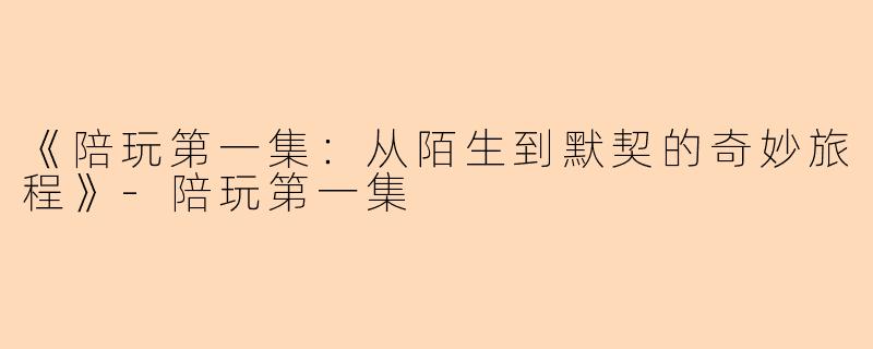 《陪玩第一集：从陌生到默契的奇妙旅程》-陪玩第一集